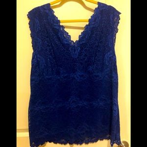 Royal blue lace top